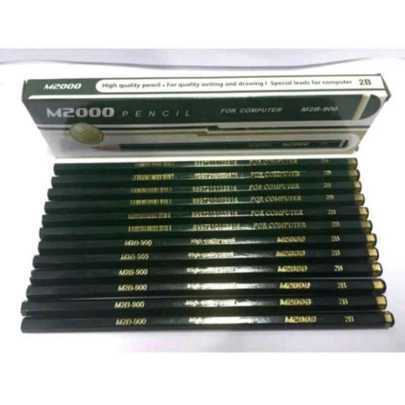 

12 pcs pensil m200 hijau 2b