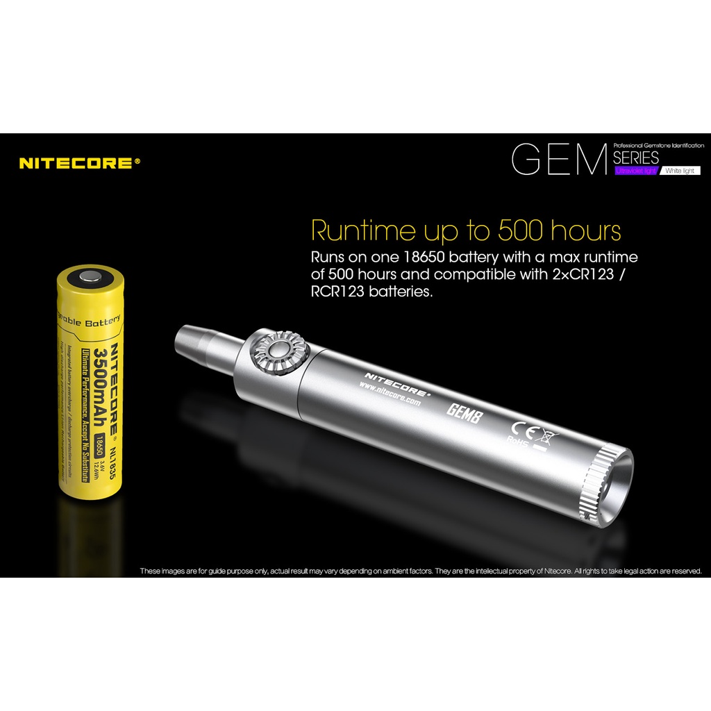 Senter Indentifikasi Batu Mulia Nitecore GEM8 XP-L HI V3 500 Lumens