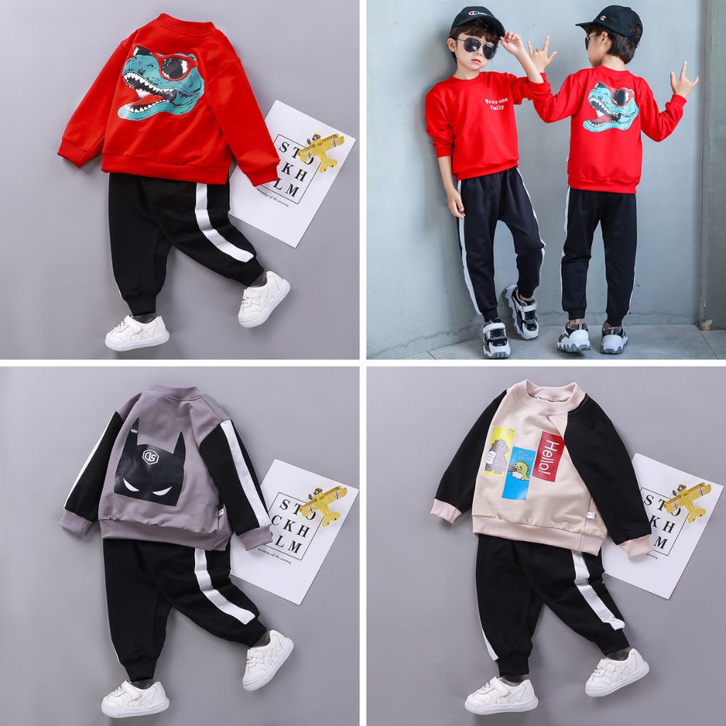 Setelan Baju Bayi Sweater Anak Laki Laki Import 1-3 Tahun