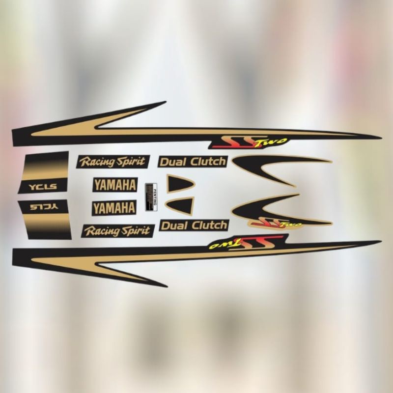 Striping Sticker Motor Yamaha Fiz r ss two Variasi Hitam Gold Printing Cutting Tahan Pernis