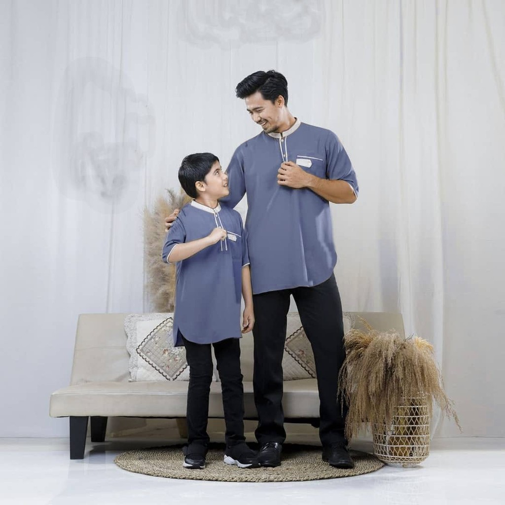 Baju Couple Lebaran Suami Istri Motif Polos/Baju Sepasang Kekasih Couple Azmi