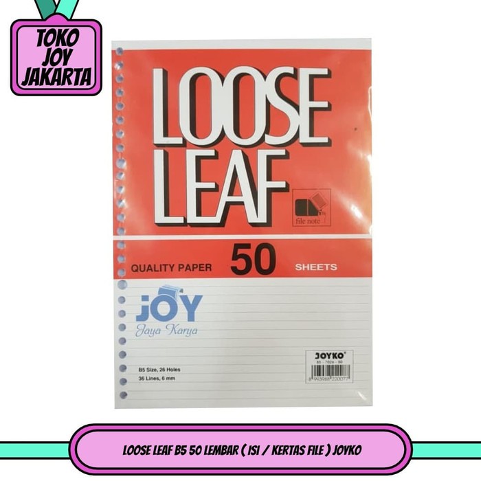 

Loose Leaf B5 50 Lembar ( Isi / Kertas File ) Joyko