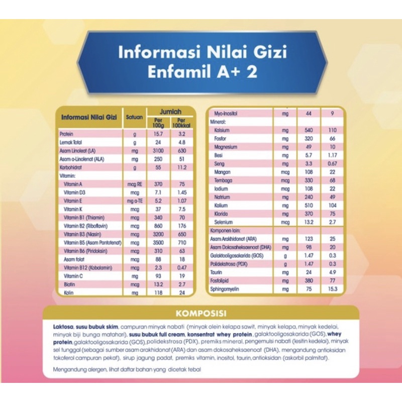 Enfamil A+ 2 400 gram ( susu nutrisi lengkap usia 6-12 bulan )