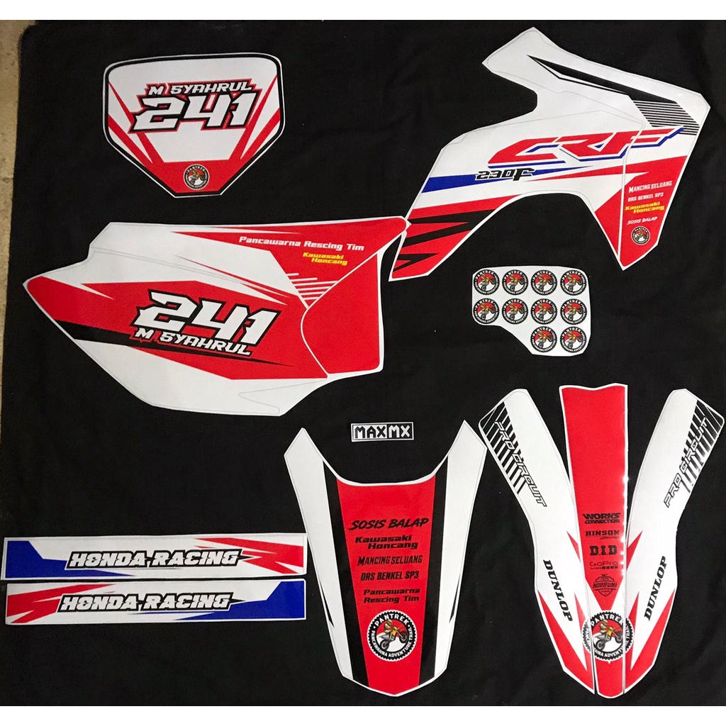 decal crf 230 merah racing