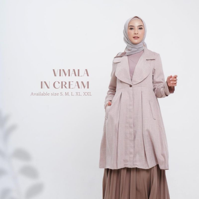 Coat Muslimah Terbaru Fashion Muslim Vimala Coat Wanita Salmon