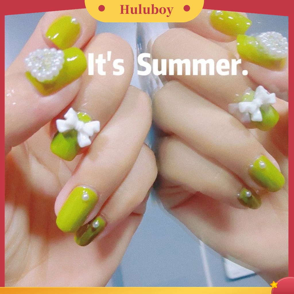 Huluboy Huluboy♡ 20pcs / Set Ornamen Pita 3D Efek Frosted Bahan Resin Warna-Warni Untuk Dekorasi Nail Art