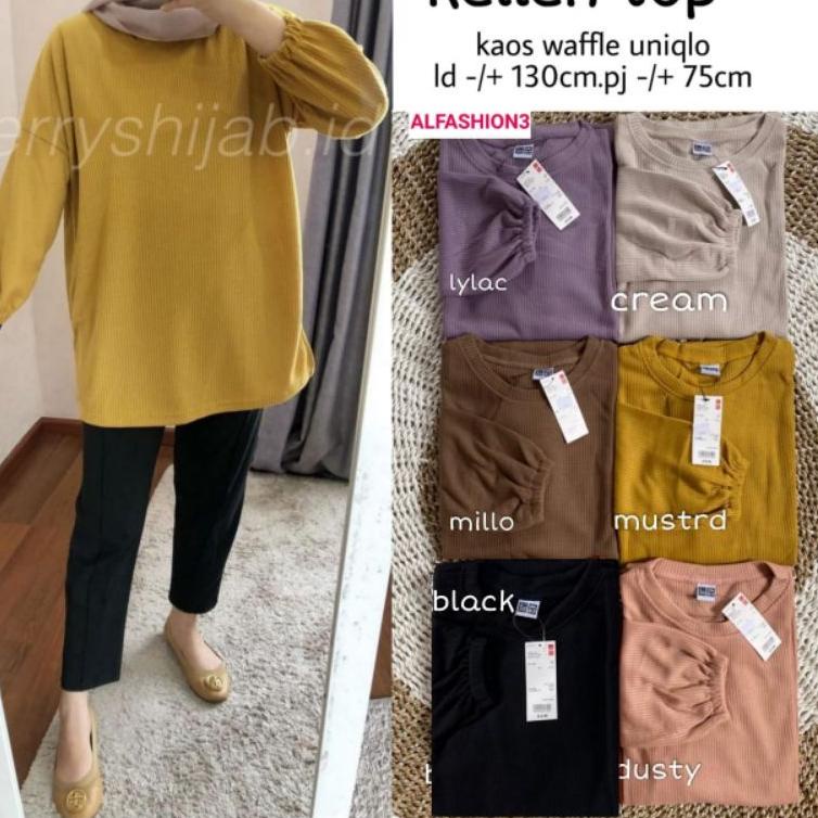 Best Seller.. kellen top ori alfashion tunik jumbo ld 130 ld 100 tunik kaos tunik import knit blouse