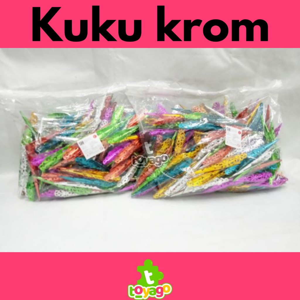 Kuku Palsu Krom 25 pcs Mainan Grosir