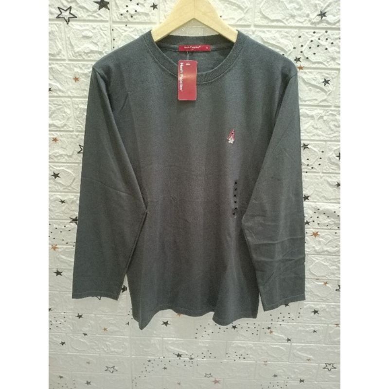 kaos hush puppies lengan panjang pria bisa buat wanita logo bordir
