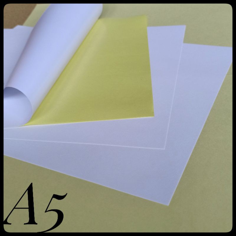 

( 50 Lembar ) Stiker HVS / Doff Ukuran A5 / 14,8 cm X 21 cm