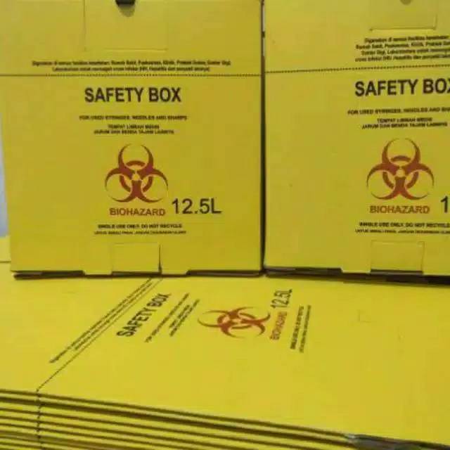 Safety box limbah Medis 5 Liter ISO. Standar WHO  tipe A dan B