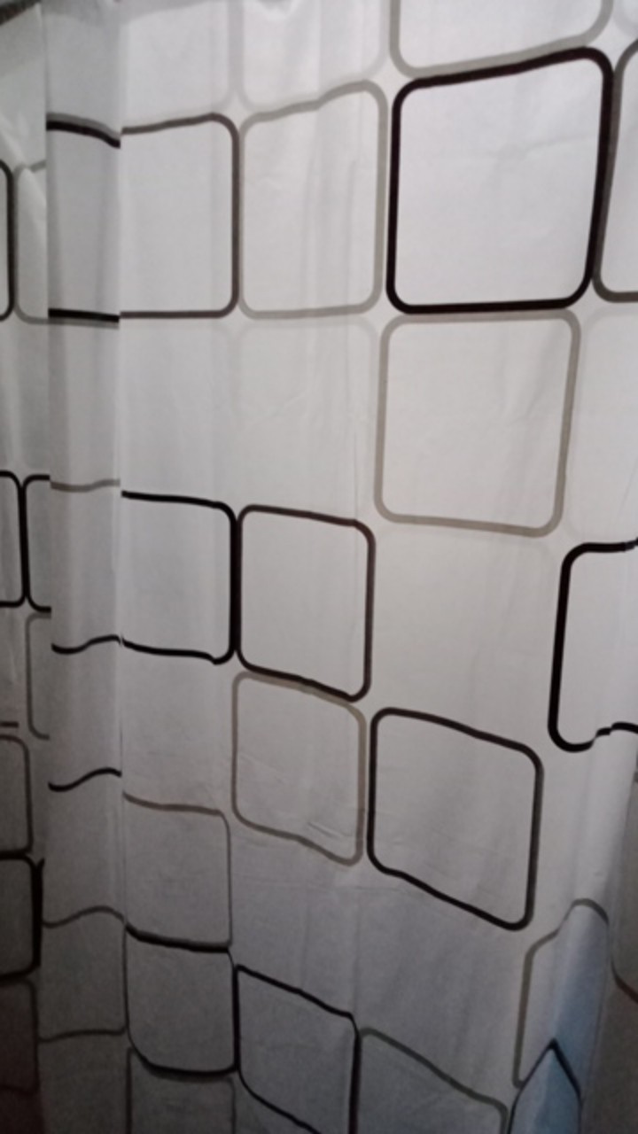 Tirai Kamar Mandi Anti Air Peva Sudah Dilengkapi Pengait New Motif - Big Square  X8t1
