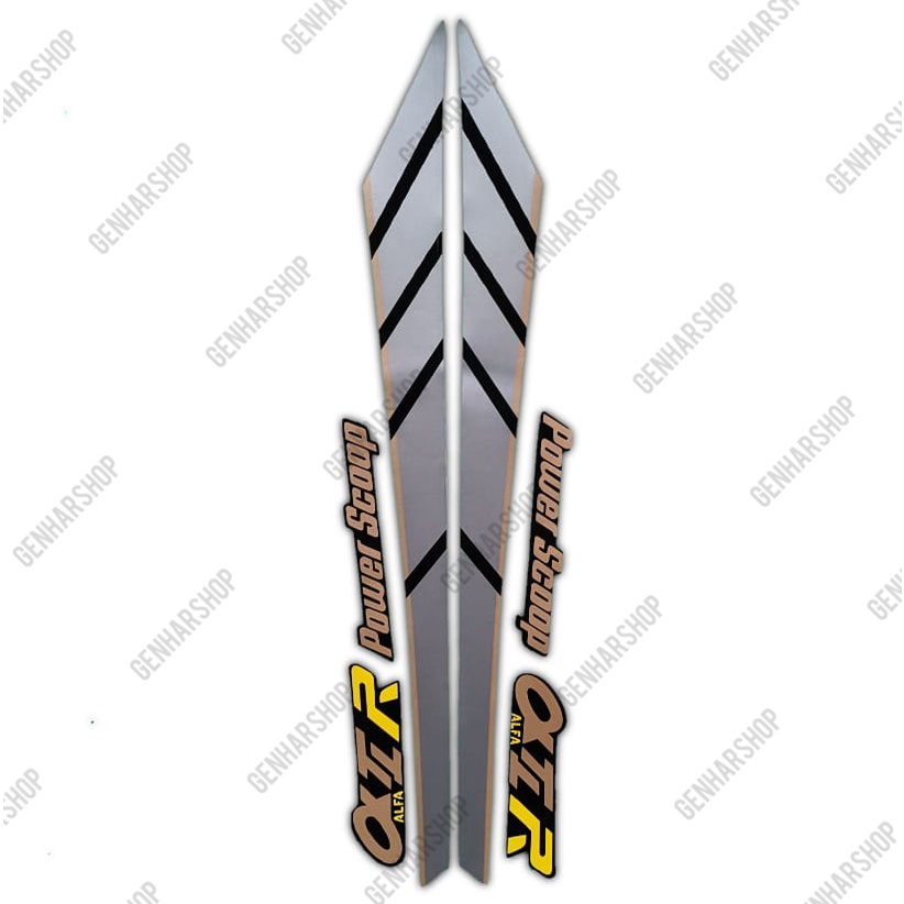 Stiker Striping Motor Yamaha Alfa 1990 Silver
