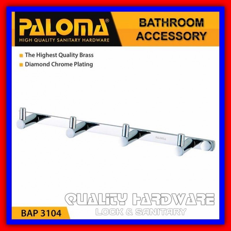Kapstok Gantungan Kamar Mandi Paloma QHBAP 3104 - 4 Kait Kapstok Baju Kapstok Handuk Berkualitas