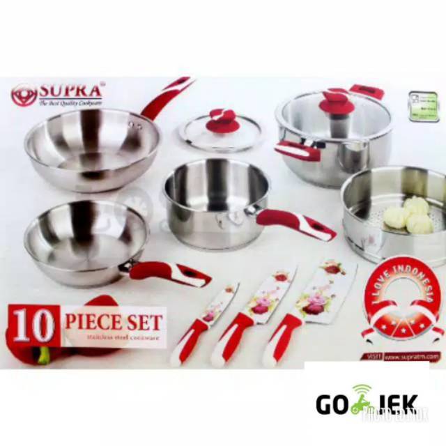 PANCI SUPRA SET 10 PCS I LOVE INDONESIA ORIGINAL STAINLESS STELL