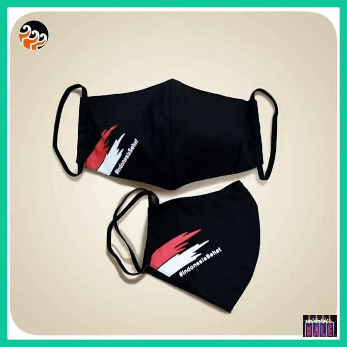 REKSAMASKER- MASKER BATIK KERIS BENDERA MERAH PUTIH (BLACK) - 2 -ORIGINAL.