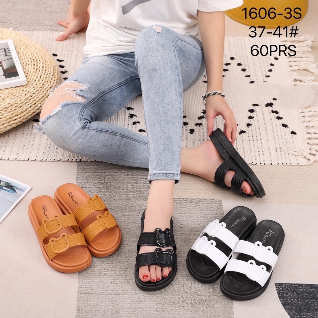 sandal wanita kokop ban2 gesper bear lucu 1606-3S