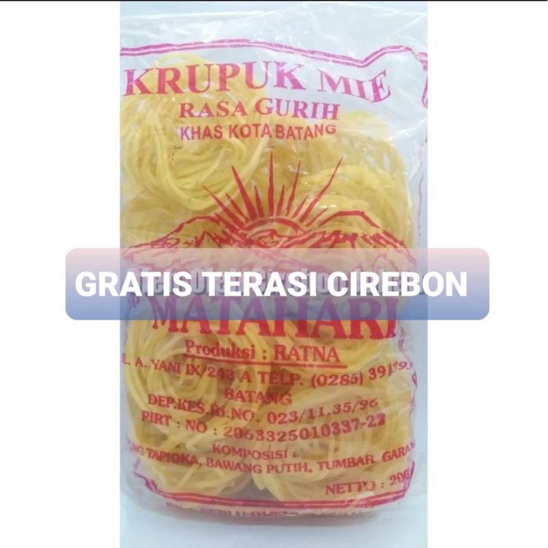 

KERUPUK MIE KUNING MATAHARI 200gram GRATIS Teh Upet khas cirebon