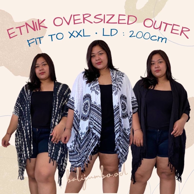 OUTER OUTERWEAR CARDIGAN KARDIGAN JUMBO BIG SIZE LD 200CM RAYON ADEM