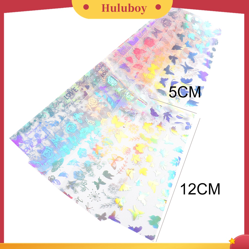 Huluboy Huluboy♡ 10pcs / Set Stiker Kuku 3D Bentuk Kupu-Kupu Warna Gradasi Untuk Salon