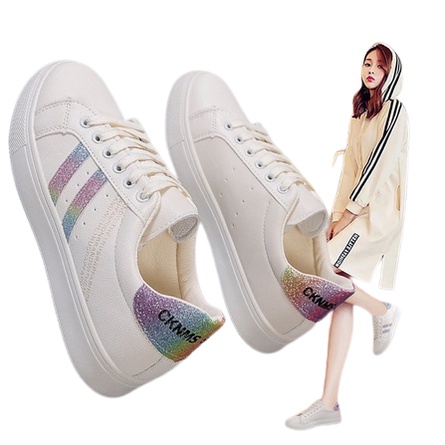 TASBLUE  Sepatu Sneakers Wanita Sport Shoes White Sepatu Import Murah  S20