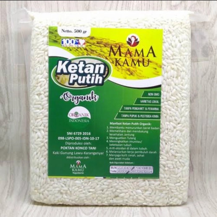 

KETAN-BERAS- MAMA KAMU ORGANIK BERAS KETAN PUTIH 500 G -BERAS-KETAN.