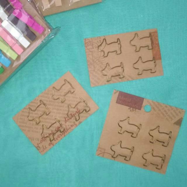 

Paper clips motif karakter klip penjepit kertas metal bookmark