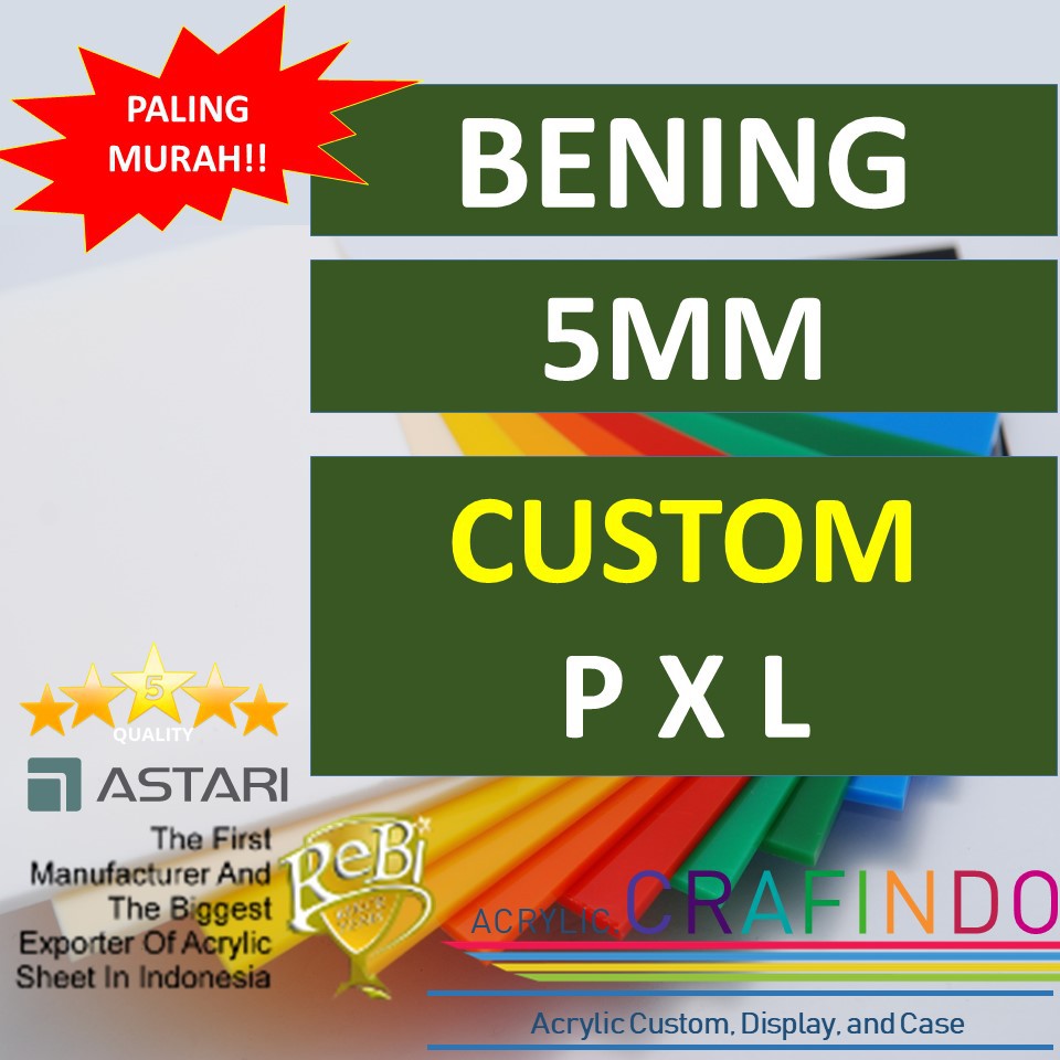 

MIKA / AKRILIK CUSTOM 5 MM Bening LASERCUT - TERMURAH