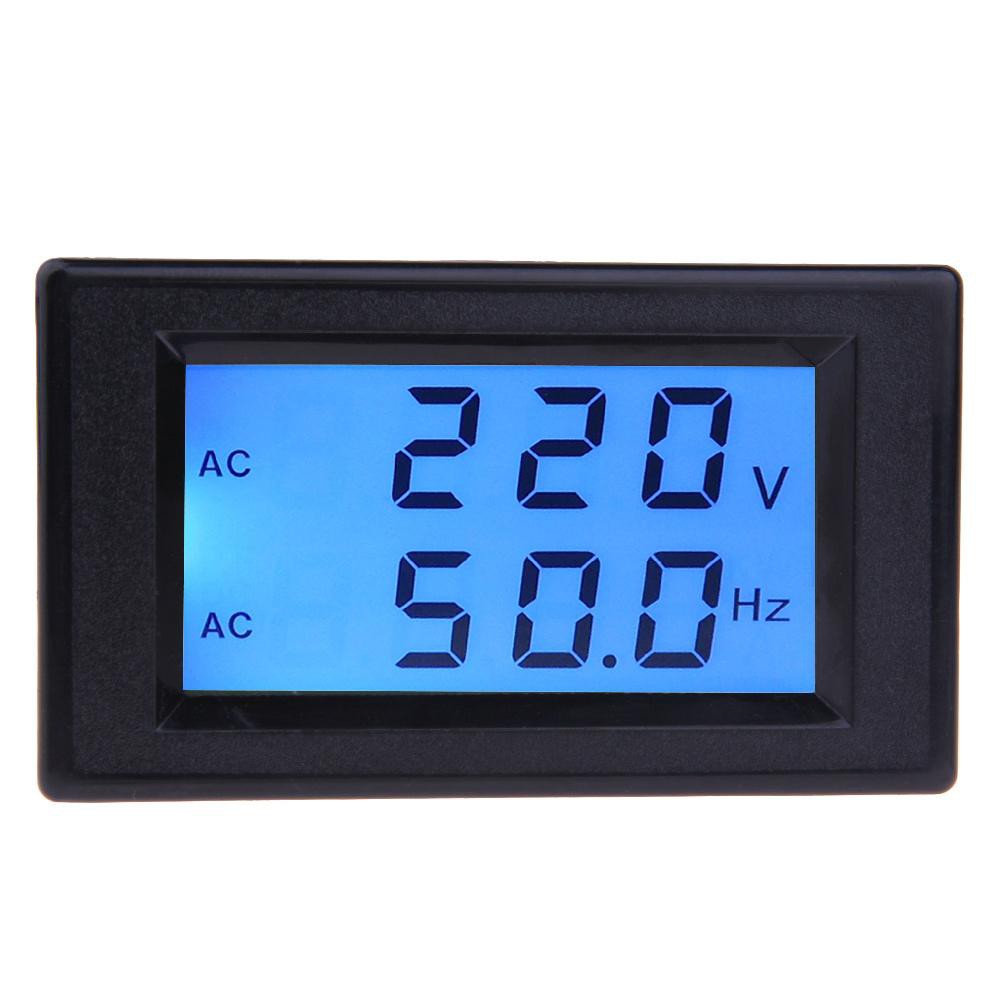 LCD Digital Dual Display AC 150-500V Voltmeter 45-65Hz Frequency Meter