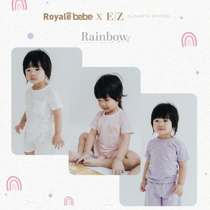 3 Psg setelan pendek print Royalebebe X Elizabeth Zenifer - il Giorno 3 Sets Royale bebe 2-5 tahun