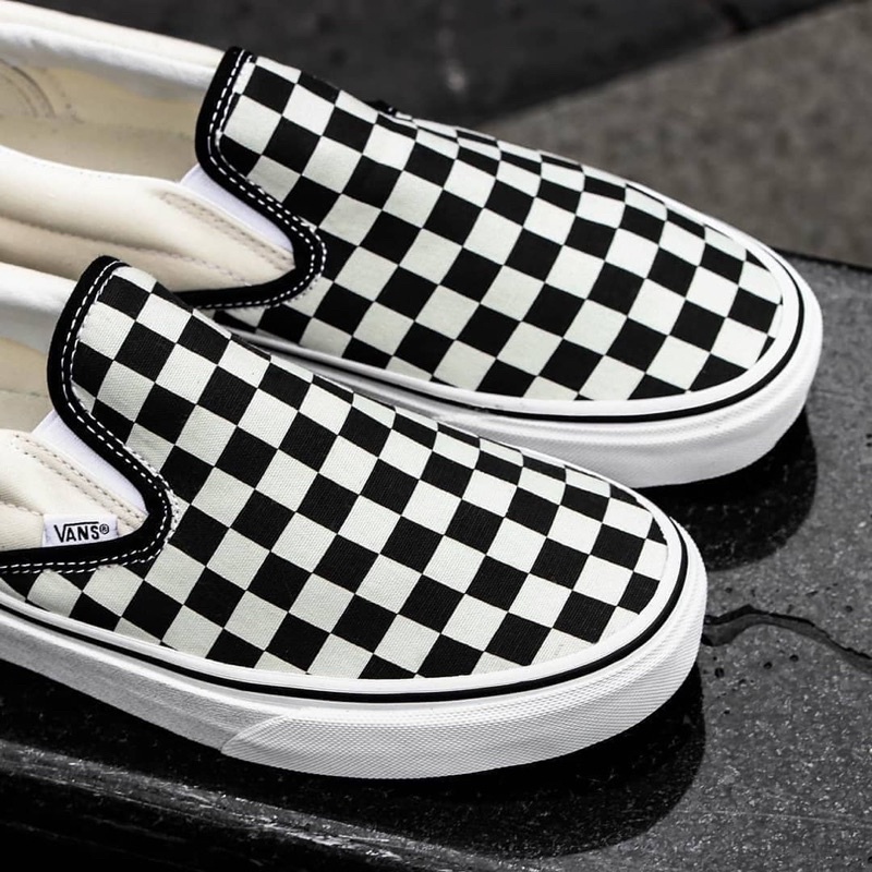 white checkered van