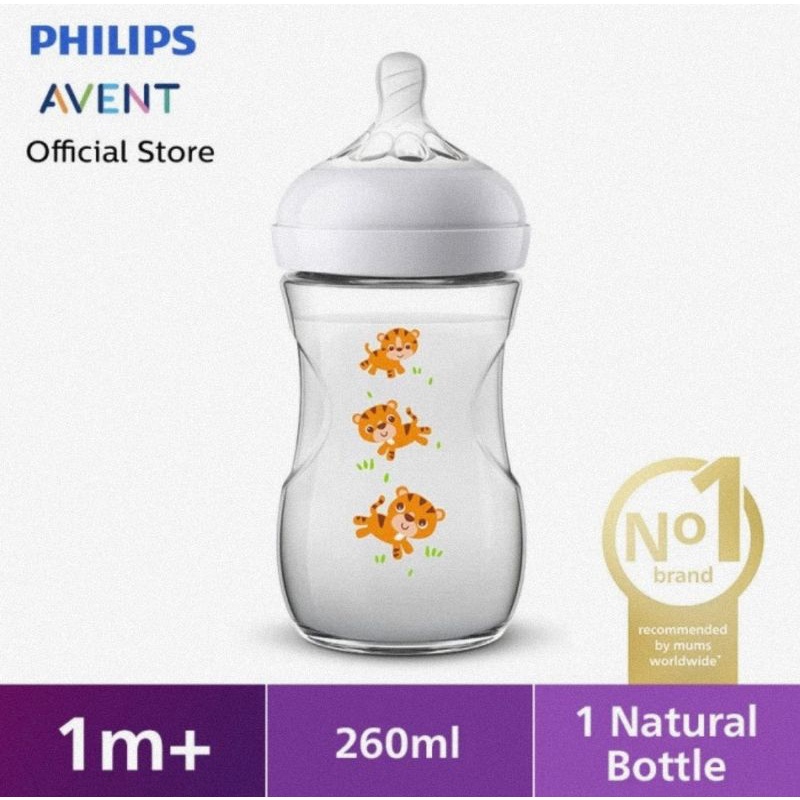 Philips Avent Natural Bottle Tiger 260ml Single Pack - Botol Susu Bayi