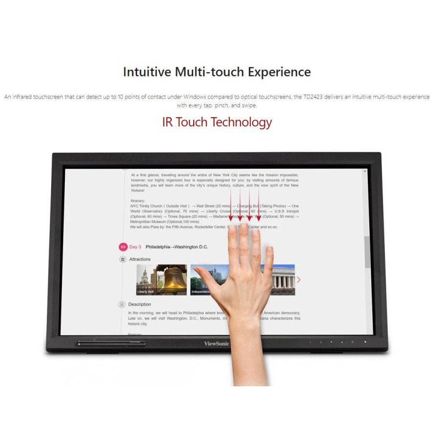 Monitor Touch Screen 24&quot; ViewSonic TD2423 |Full HD 1080|75Hz|10 Point