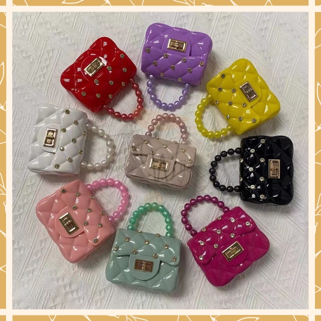 Tas Mini Jelly Diamond Jelly Mutiara Warna