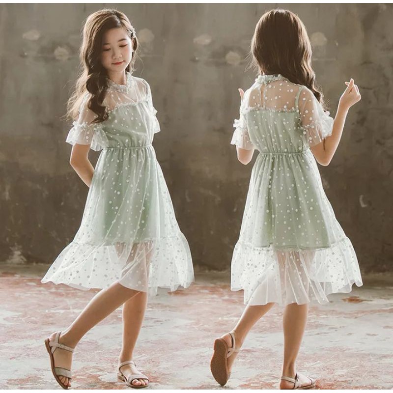 dress Sabrina anak cewek remaja import murab bunga baju sabrina anak perempuan pantai