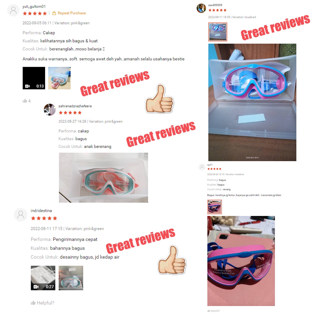 [COD]Dwor Kacamata Renang Anak &amp; Remaja Warna Warni Rainbow Lucu Swiming Googles Speeds Anti Fog 3 Colors