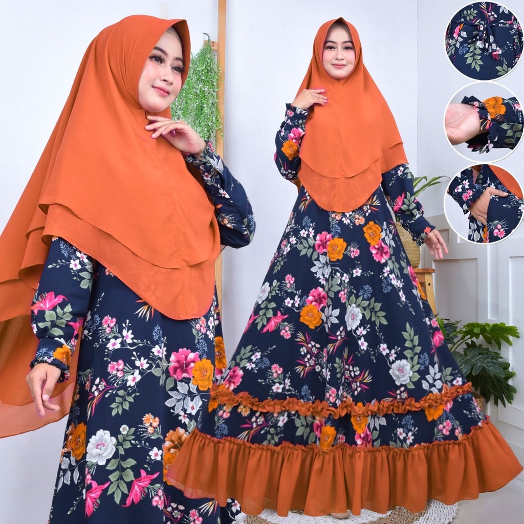 aulia maxi monalisa premium mix ceruty bebydoll / gamis syarii monalisa premium terbaru / gamis ceruty  bebydoll rempel