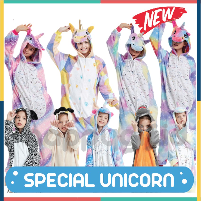 ONESIE UNICORN PIYAMA KOSTUM DEWASA UNICORN SPECIAL ES KRIM ICE CREAM