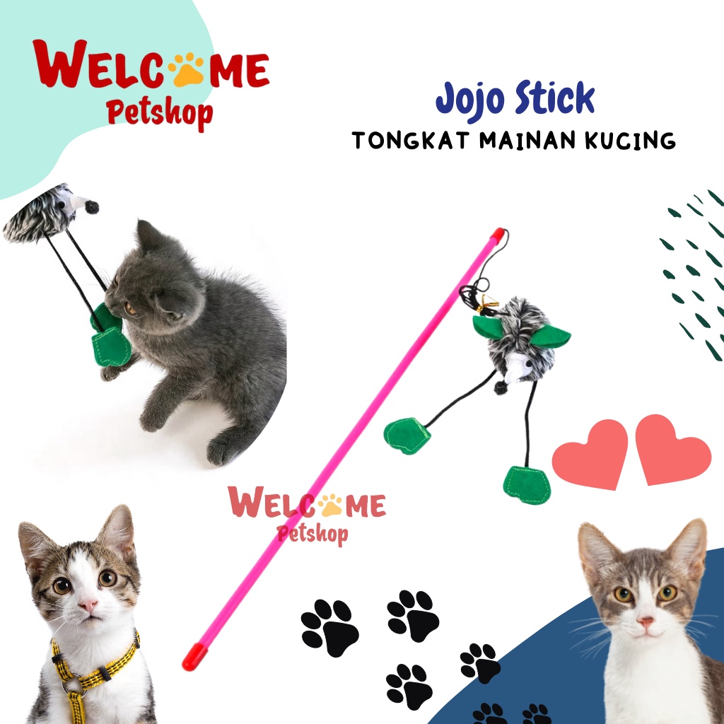 Jojo Stick Mainan Kucing Tongkat Besar Boneka Tikus Bulu Lucu