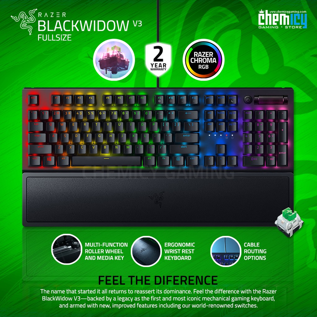 Razer Blackwidow V3 Fullsize Chroma RGB Mechanical Gaming Keyboard