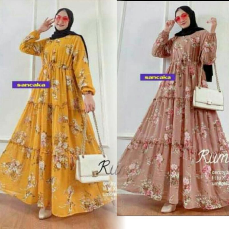 gamis ceruty bunga