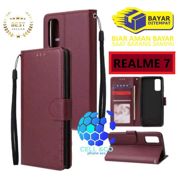 Flip cover REALME 7 Flip case buka tutup kesing hp casing flip case leather wallet