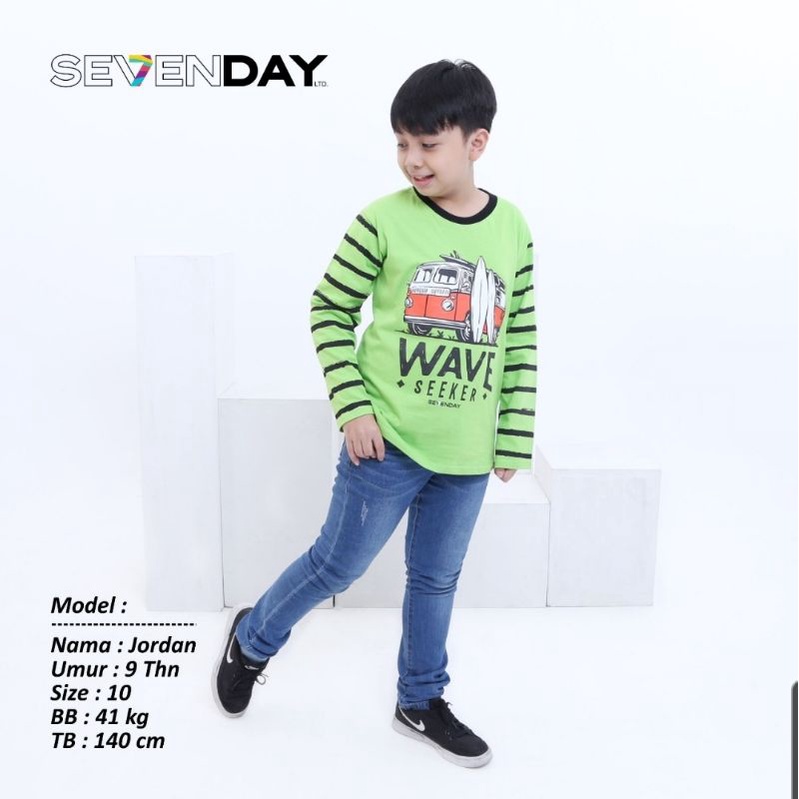 KSHFASHION I Kaos Premium Distro Lengan Panjang Anak Laki laki I T-Shirt Anak savenday 7-12 Tahun