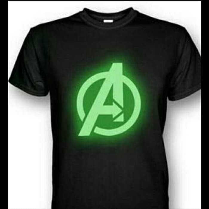 Kaos Baju Obral Combed 30S Distro LOGO AVENGERS GLOW IN THE DARK