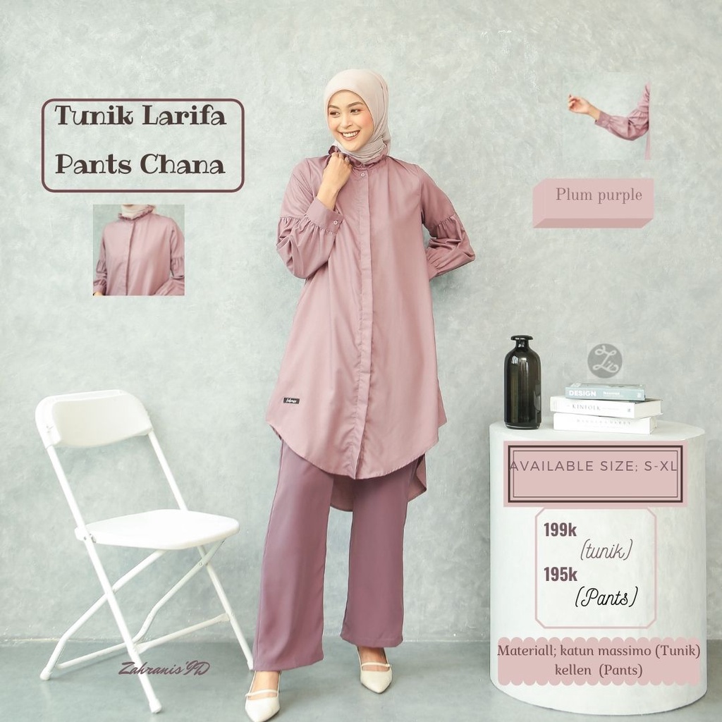 Celana Wanita Dewasa Kulot Chana by Zahranis Bahan Stretch Warna Purple-Navy Girl-Mauve-Black Untuk 