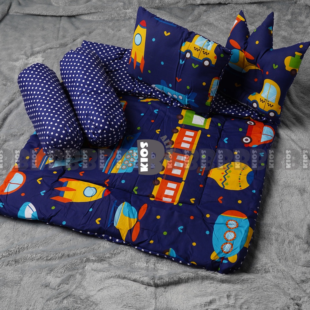 BedCover Set Lengkap (Bedcover, Bantal Guling Bayi,  Bantal Crown Mahkota) Kado bayi lahiran / Bed cover set bayi anak big size premium baby bedding set