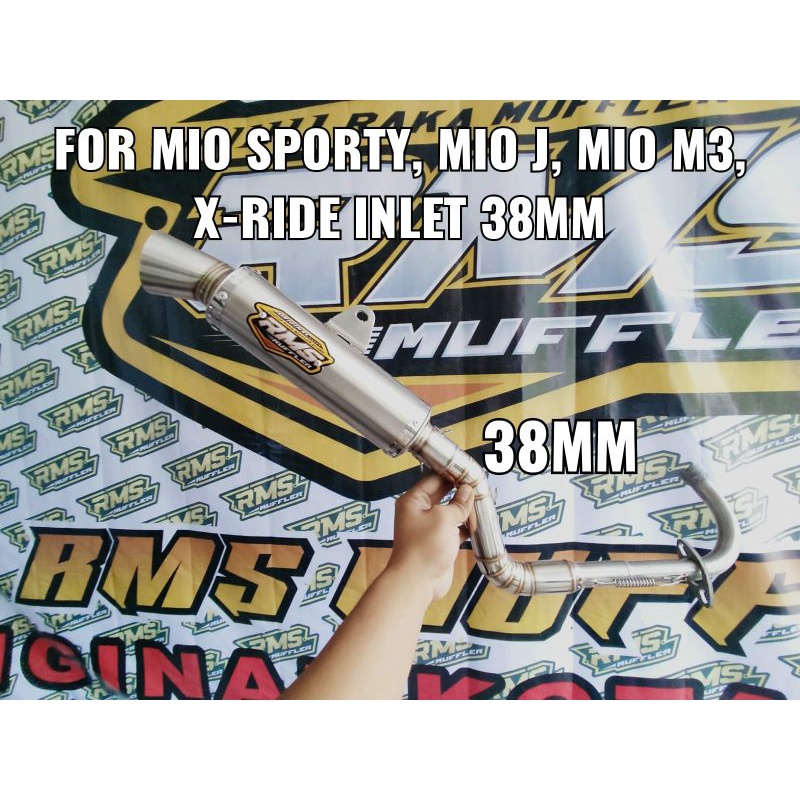 Knalpot RMS Muffler Original inlet 38mm mio Sporty mio j mio gt mio shoul x rade fino mio shoul karb