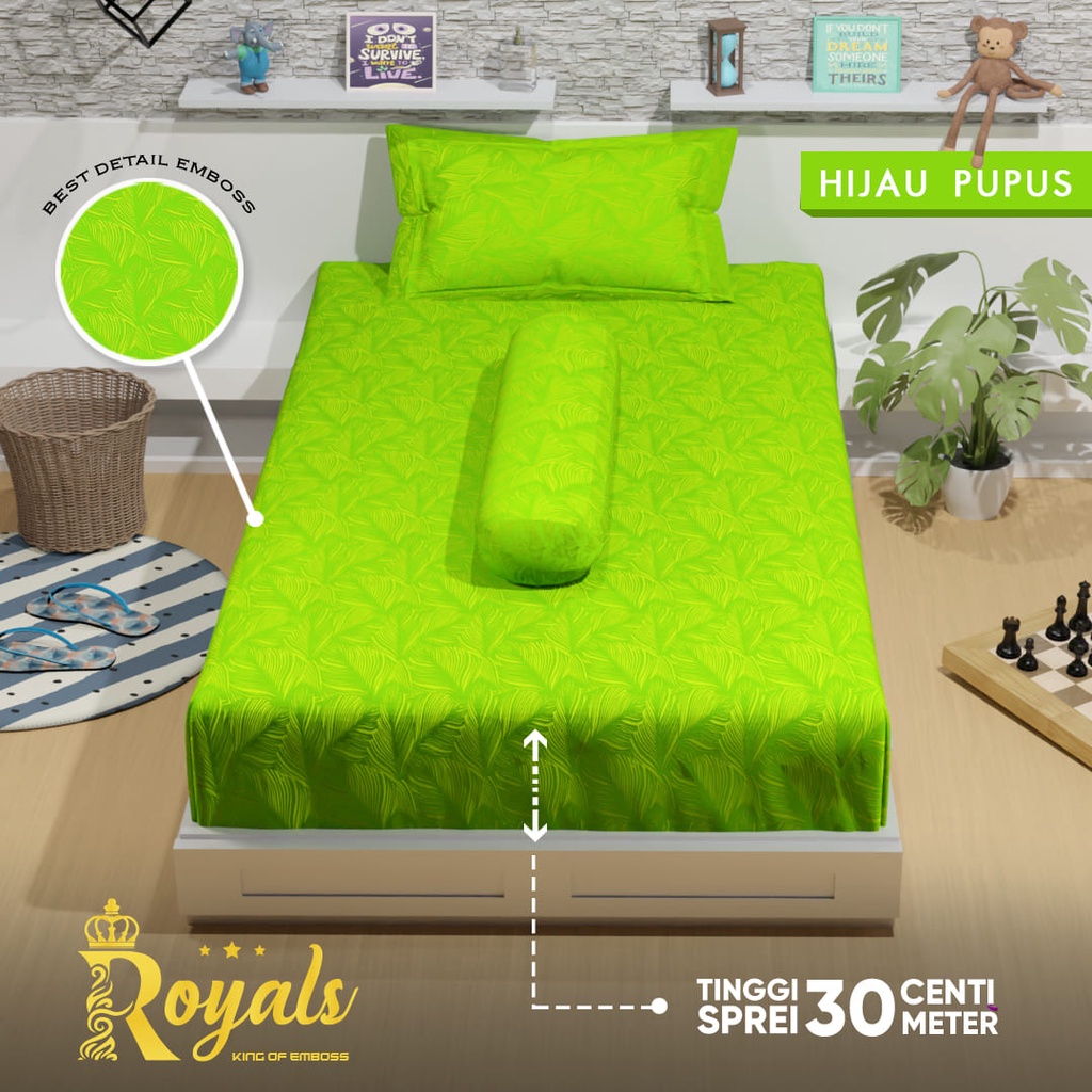 Royals Sprei Jacquard Emboss Uk 100/120 - Hijau Pupus