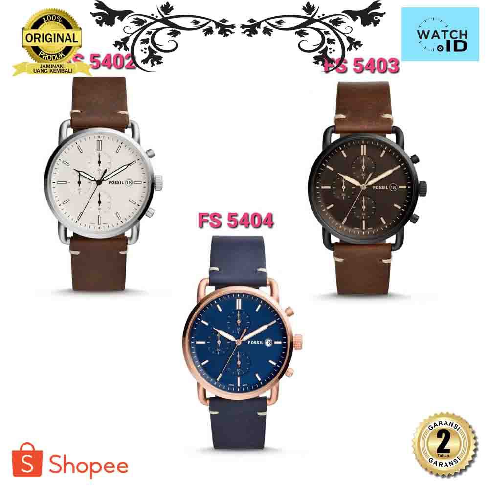 Fossil Mens The Commuter Chronograph Original Fs5402 Fs 5402 Jam Tangan Pria Shopee Indonesia