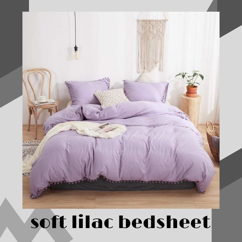 [@itstimeforsleeping] sprei aesthetic pastel bedsheet soft lilac